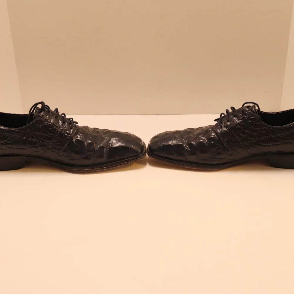 Giorgio Brutini‎ Men's Dress Shoes Woven Black Leather Shoes Size 11M NO 934493